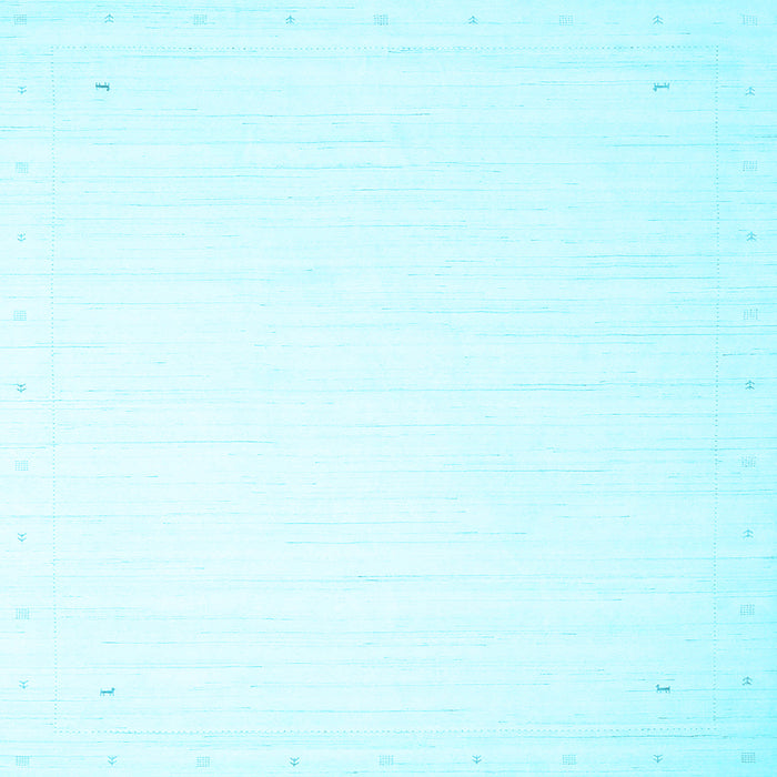 Square Machine Washable Solid Light Blue Modern Rug, wshcon2445lblu