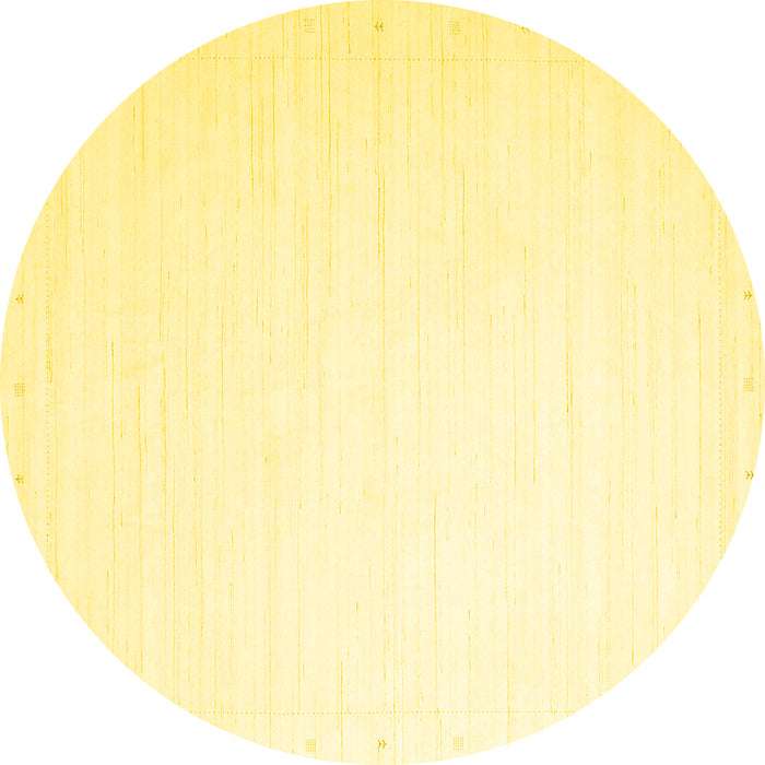 Round Solid Yellow Modern Rug, con2445yw