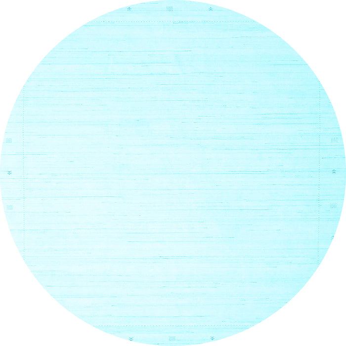 Round Solid Light Blue Modern Rug, con2445lblu