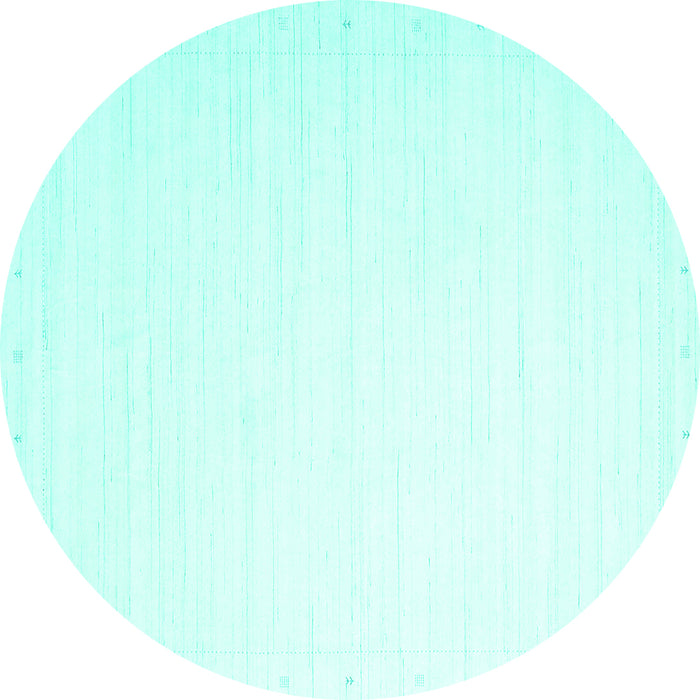 Round Solid Turquoise Modern Rug, con2445turq