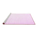 Sideview of Machine Washable Solid Pink Modern Rug, wshcon2445pnk