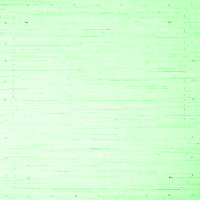 Square Machine Washable Solid Emerald Green Modern Area Rugs, wshcon2445emgrn