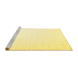Sideview of Machine Washable Solid Yellow Modern Rug, wshcon2445yw