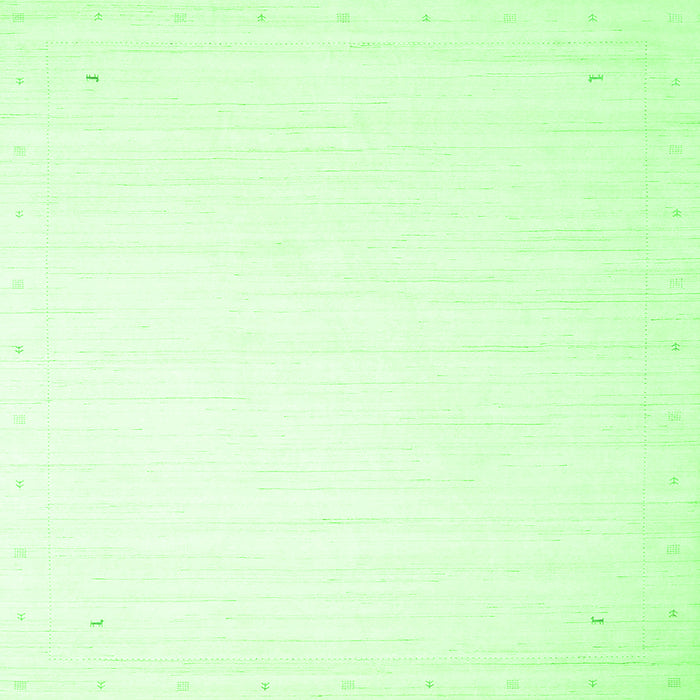 Round Machine Washable Solid Green Modern Area Rugs, wshcon2445grn