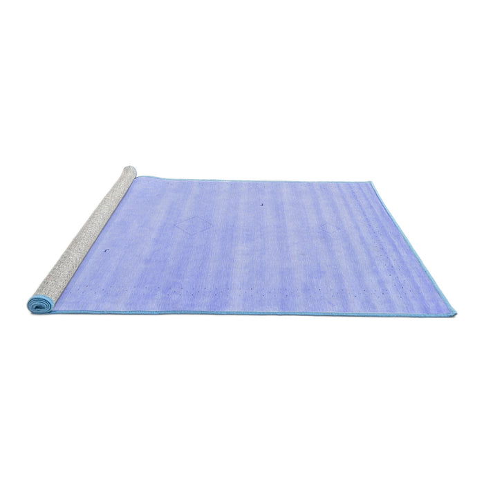 Sideview of Machine Washable Solid Blue Modern Rug, wshcon2446blu