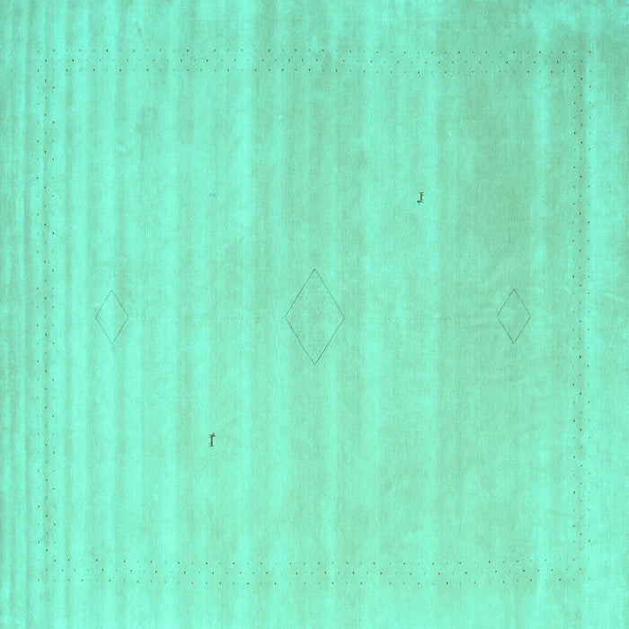 Square Machine Washable Solid Turquoise Modern Area Rugs, wshcon2446turq