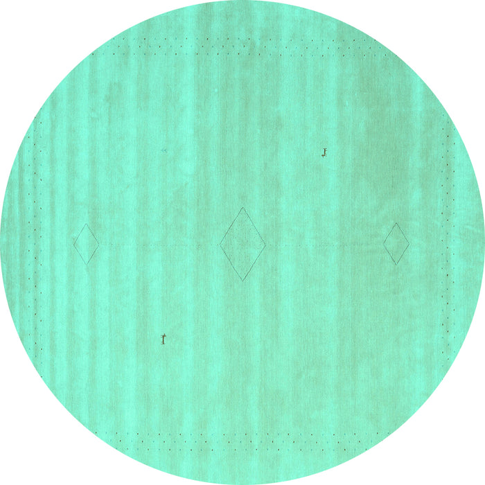 Round Solid Turquoise Modern Rug, con2446turq