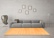 Machine Washable Solid Orange Modern Area Rugs in a Living Room, wshcon2446org