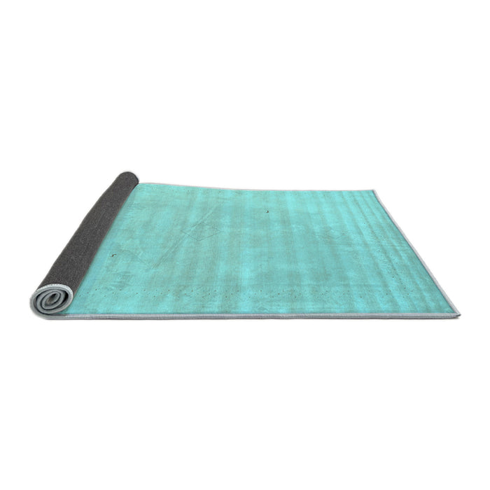 Sideview of Solid Light Blue Modern Rug, con2446lblu