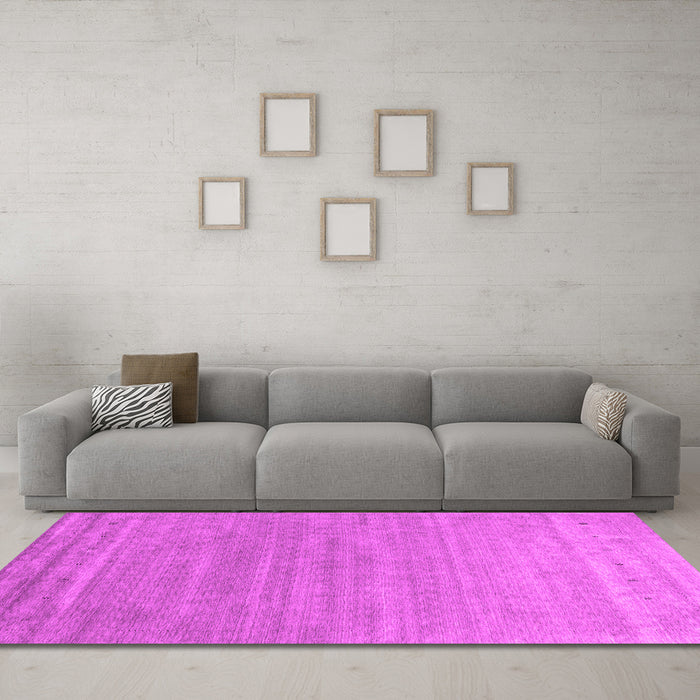 Machine Washable Abstract Pink Contemporary Rug in a Living Room, wshcon2447pnk