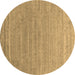 Round Abstract Brown Contemporary Rug, con2447brn