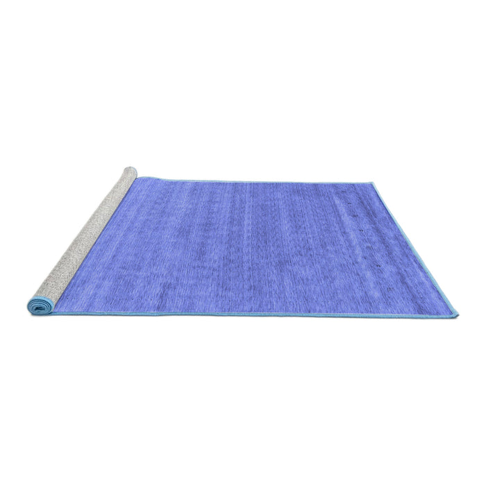 Sideview of Machine Washable Abstract Blue Contemporary Rug, wshcon2447blu