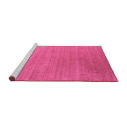 Sideview of Machine Washable Abstract Purple Contemporary Area Rugs, wshcon2448pur