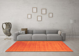 Machine Washable Abstract Orange Contemporary Area Rugs in a Living Room, wshcon2448org
