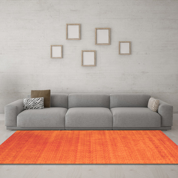 Machine Washable Abstract Orange Contemporary Area Rugs in a Living Room, wshcon2448org