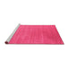 Sideview of Machine Washable Abstract Pink Contemporary Rug, wshcon2448pnk