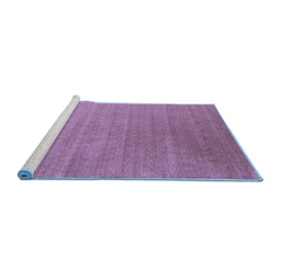 Sideview of Machine Washable Abstract Blue Contemporary Rug, wshcon2448blu