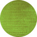 Square Abstract Green Contemporary Rug, con2448grn