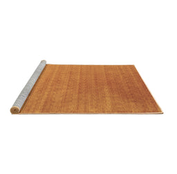 Sideview of Machine Washable Abstract Brown Contemporary Rug, wshcon2448brn