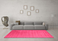 Machine Washable Abstract Pink Contemporary Rug, wshcon2448pnk