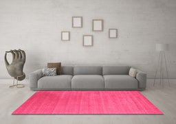 Machine Washable Abstract Pink Contemporary Rug in a Living Room, wshcon2448pnk
