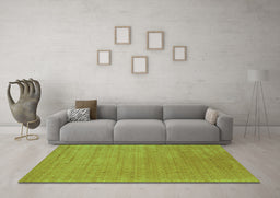 Machine Washable Abstract Turquoise Contemporary Area Rugs in a Living Room,, wshcon2449turq