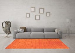 Machine Washable Abstract Orange Contemporary Area Rugs in a Living Room, wshcon2449org