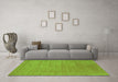 Machine Washable Abstract Green Contemporary Area Rugs in a Living Room,, wshcon2449grn