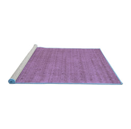 Sideview of Machine Washable Abstract Blue Contemporary Rug, wshcon2449blu
