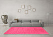 Machine Washable Abstract Pink Contemporary Rug in a Living Room, wshcon2449pnk