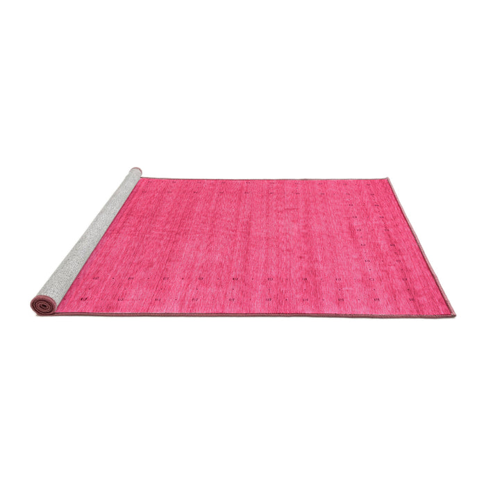 Sideview of Machine Washable Abstract Pink Contemporary Rug, wshcon2449pnk