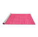 Sideview of Machine Washable Abstract Pink Contemporary Rug, wshcon2449pnk