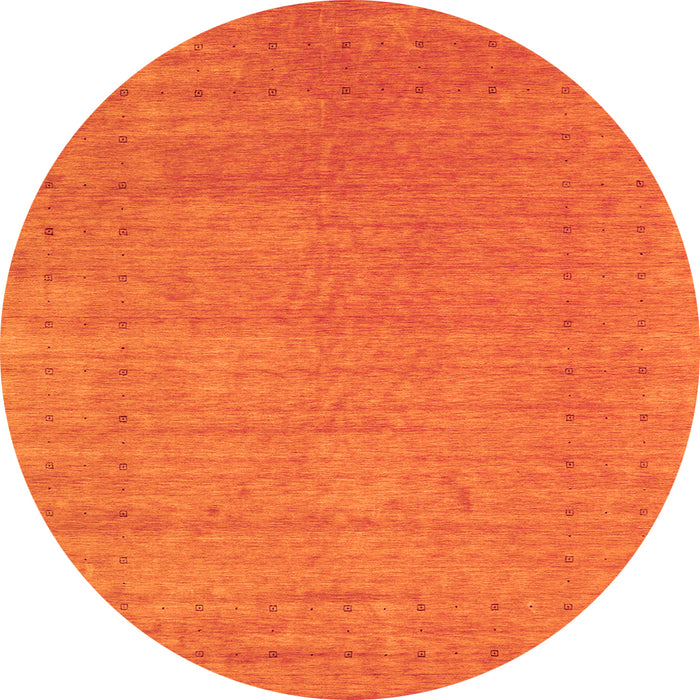 Square Abstract Orange Contemporary Rug, con2449org