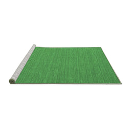 Sideview of Machine Washable Abstract Emerald Green Contemporary Area Rugs, wshcon244emgrn