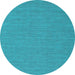 Round Abstract Light Blue Contemporary Rug, con244lblu