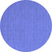 Round Abstract Blue Contemporary Rug, con244blu