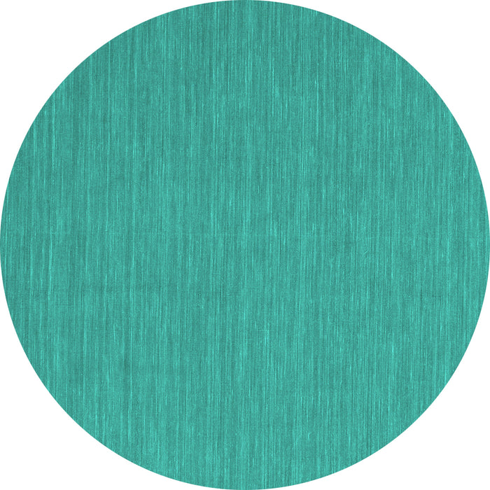 Round Machine Washable Abstract Turquoise Contemporary Area Rugs, wshcon244turq
