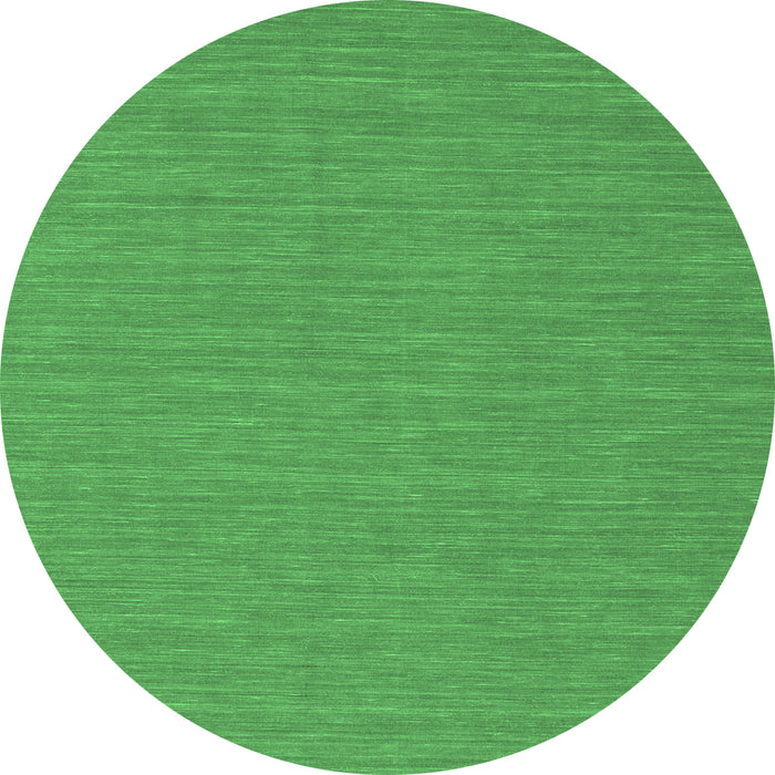 Round Machine Washable Abstract Emerald Green Contemporary Area Rugs, wshcon244emgrn