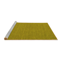 Sideview of Machine Washable Abstract Yellow Contemporary Rug, wshcon244yw