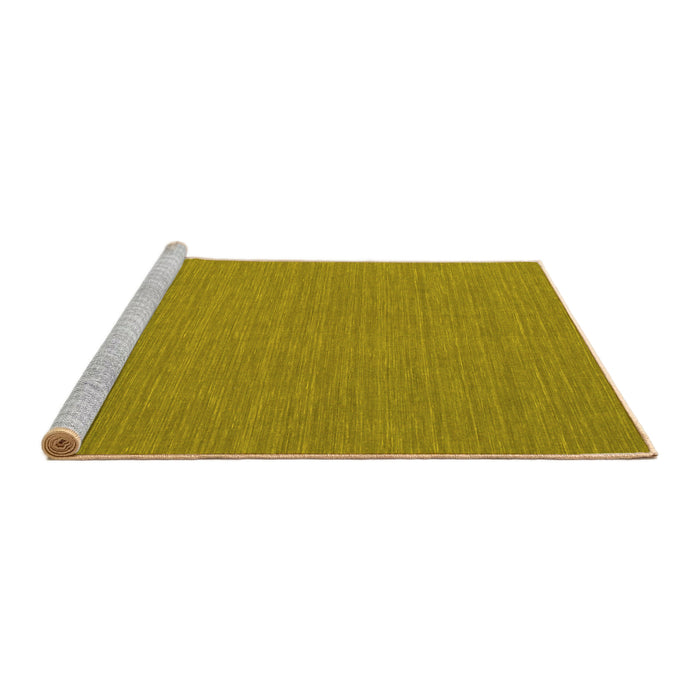 Sideview of Machine Washable Abstract Yellow Contemporary Rug, wshcon244yw