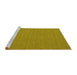 Sideview of Machine Washable Abstract Yellow Contemporary Rug, wshcon244yw