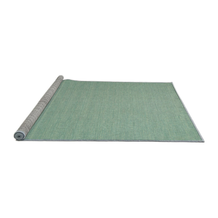 Serging Thickness of Machine Washable Contemporary Blue Green Rug, wshcon245