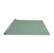 Serging Thickness of Machine Washable Contemporary Blue Green Rug, wshcon245