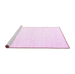 Sideview of Machine Washable Solid Pink Modern Rug, wshcon2450pnk