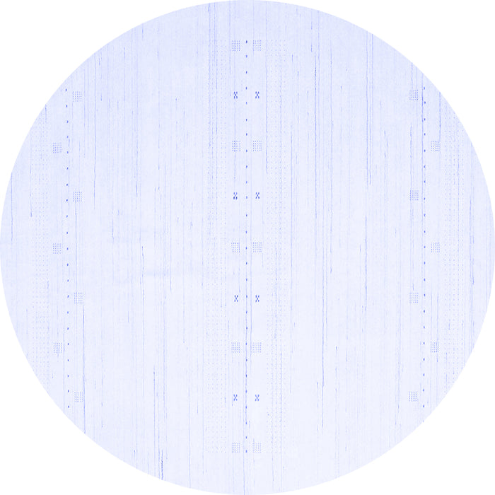 Round Machine Washable Solid Blue Modern Rug, wshcon2450blu