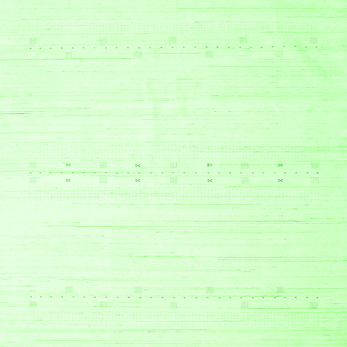 Serging Thickness of Solid Green Modern Rug, con2450grn