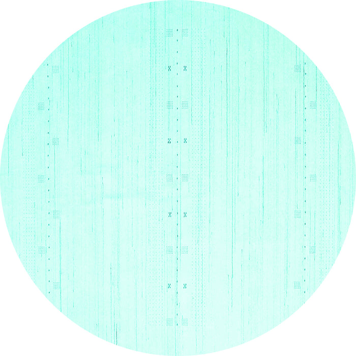 Round Solid Turquoise Modern Rug, con2450turq