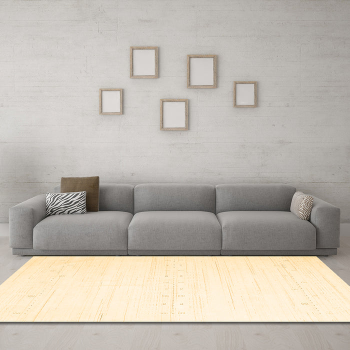 Machine Washable Solid Brown Modern Rug in a Living Room,, wshcon2450brn