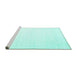 Sideview of Machine Washable Solid Turquoise Modern Area Rugs, wshcon2450turq