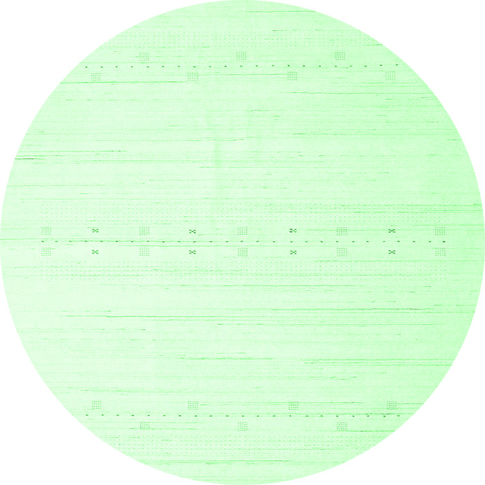 Round Machine Washable Solid Emerald Green Modern Area Rugs, wshcon2450emgrn